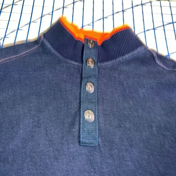Tommy Bahama Denver Broncos 1/4 Button Sweater Blue Mens L NFL - Picture 7 of 10